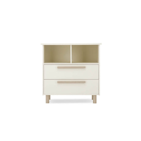 CuddleCo Harper 2 Piece Nursery Furniture Set with Cot Bed and Dresser - Cream & Ash