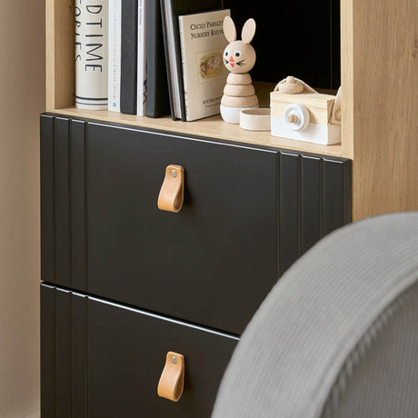 CuddleCo Rafi Bookcase - Oak & Black