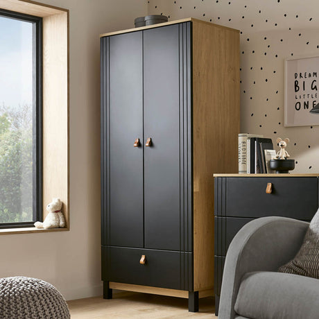 CuddleCo Rafi Wardrobe - Oak & Black