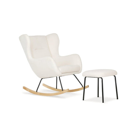 CuddleCo Marley Nursing Chair & Footstool - Teddy Off White