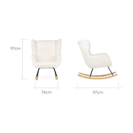 CuddleCo Marley Nursing Chair & Footstool - Teddy Off White