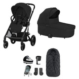 Cybex Balios S Lux Essentials Bundle with Snogga Footmuff - Moon Black