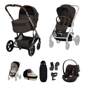 Cybex Balios 2026 inc Foldable Carrycot Travel System Bundle - Chocolate Brown 1