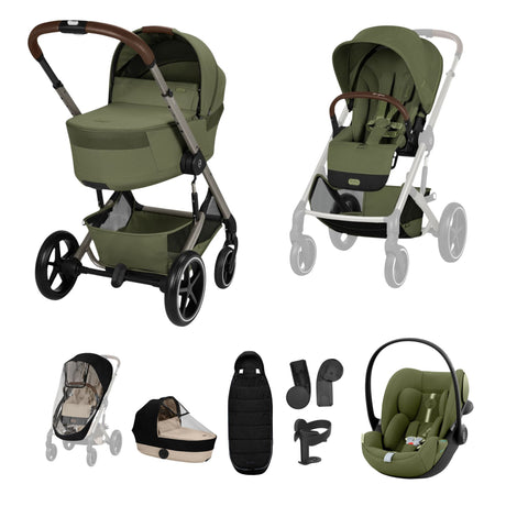 Cybex Balios 2026 inc Foldable Carrycot Travel System Bundle - Moss Green 1