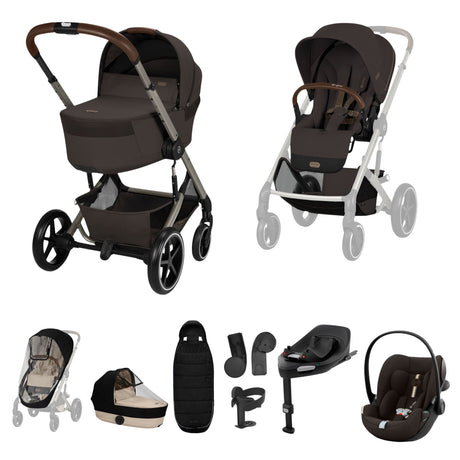Cybex Balios 2026 inc Foldable Carrycot Ultimate Travel System Bundle - Chocolate Brown 1