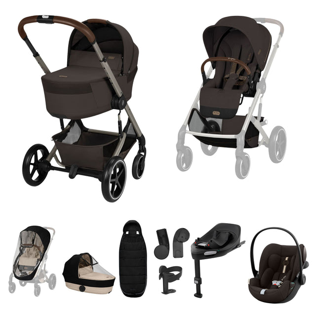 Cybex Balios 2026 inc Foldable Carrycot Ultimate Travel System Bundle - Chocolate Brown 1