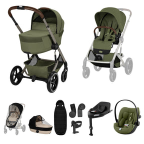 Cybex Balios 2026 inc Foldable Carrycot Ultimate Travel System Bundle - Moss Green 1