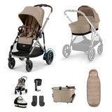 Cybex eGazelle 9 Piece Bundle | inc Gold Footmuff - Almond Beige 1