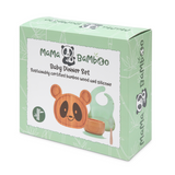 Bamboo Panda Weaning Set with Spoon, Bib & Bowl