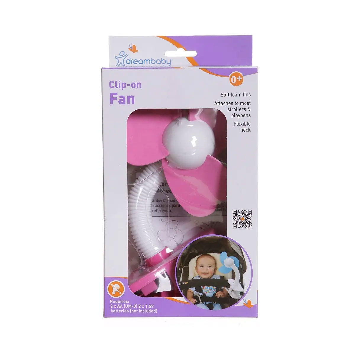 Dreambaby Portable Clip On Stroller Fan - Pink 5