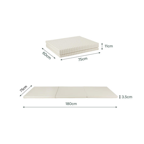CuddleCo Tumble Play Mat 180 x 75cm - Cookie Stripe