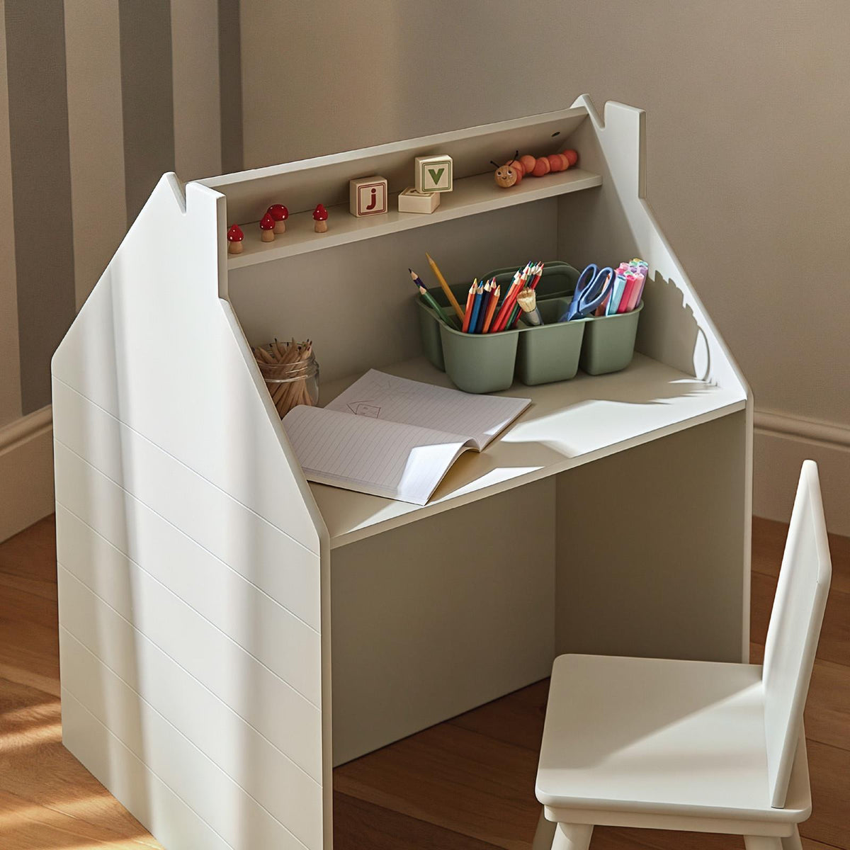 CuddleCo Storage Desk/Easel & Chair - House