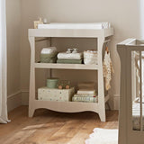 CuddleCo Clara Mini 2 Piece Nursery Furniture Set with Cot Bed and Changer - Cashmere