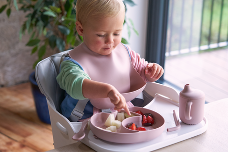 Bababing 6 Piece Feeding Set includes Bowl, Plate, Bib, Cup & Cutlery - Olive Green