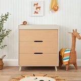 Tutti Bambini Fika Mini 2 Piece Nursery Furniture Set with Cot Bed & Dresser - White Sand & Light Oak