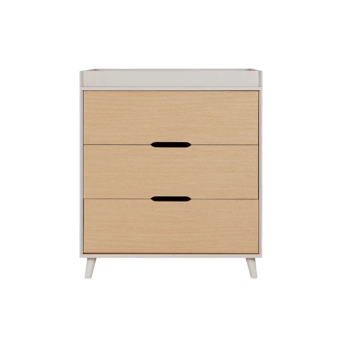 Tutti Bambini Fika Mini 2 Piece Nursery Furniture Set with Cot Bed & Dresser - White Sand & Light Oak