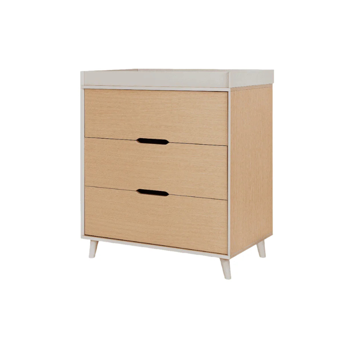 Tutti Bambini Fika Mini 2 Piece Nursery Furniture Set with Cot Bed & Dresser - White Sand & Light Oak