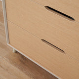 Tutti Bambini Fika Mini 2 Piece Nursery Furniture Set with Cot Bed & Dresser - White Sand & Light Oak