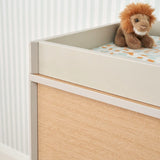 Tutti Bambini Fika Mini 2 Piece Nursery Furniture Set with Cot Bed & Dresser - White Sand & Light Oak