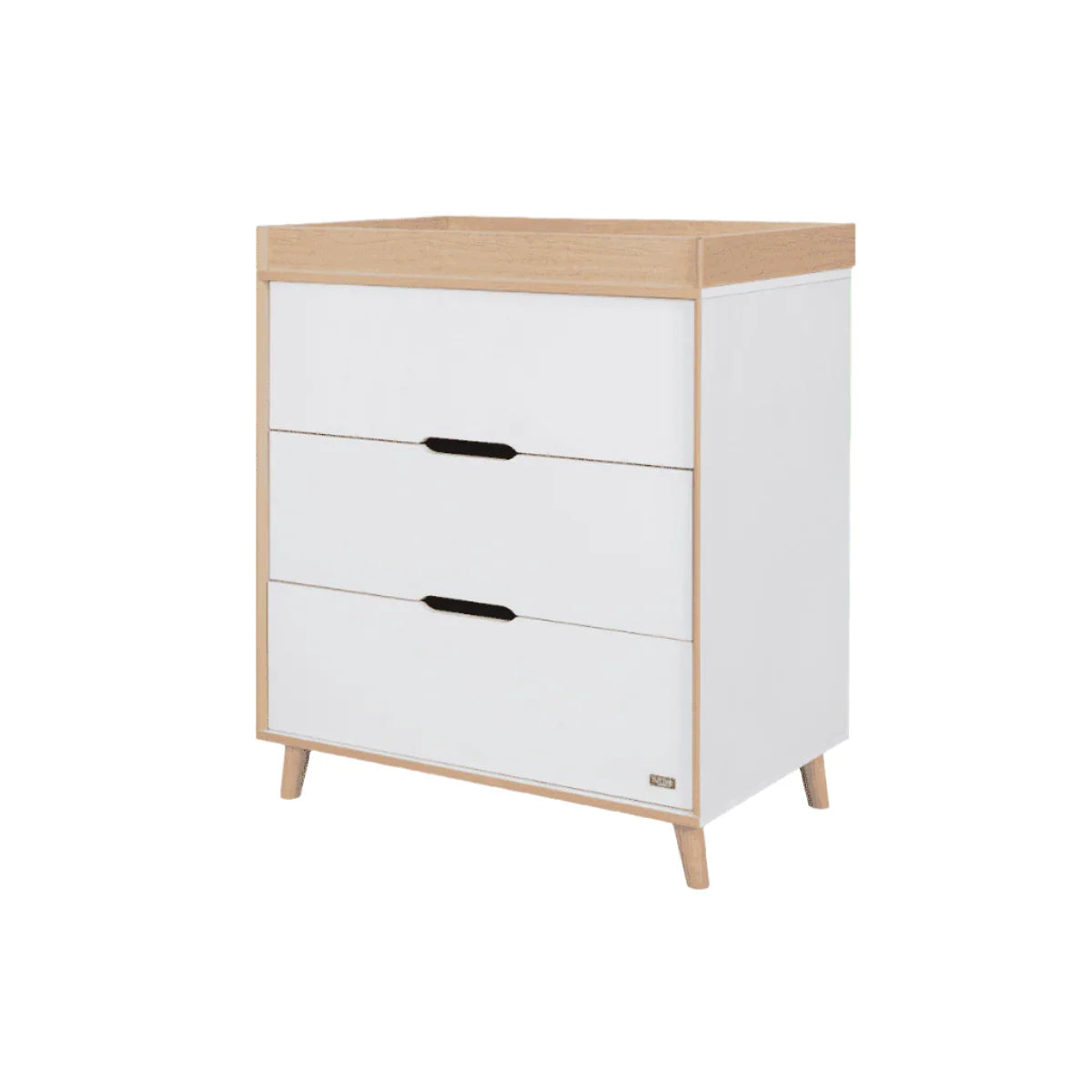 Tutti Bambini Fika Mini 2 Piece Nursery Furniture Set with Cot Bed & Dresser - White & Light Oak