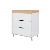 Tutti Bambini Fika Mini 2 Piece Nursery Furniture Set with Cot Bed & Dresser - White & Light Oak