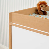Tutti Bambini Fika Mini 2 Piece Nursery Furniture Set with Cot Bed & Dresser - White & Light Oak
