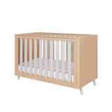 Tutti Bambini Fika Mini 2 Piece Nursery Furniture Set with Cot Bed & Dresser - White Sand & Light Oak