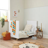 Tutti Bambini Fika Mini 2 Piece Nursery Furniture Set with Cot Bed & Dresser - White & Light Oak