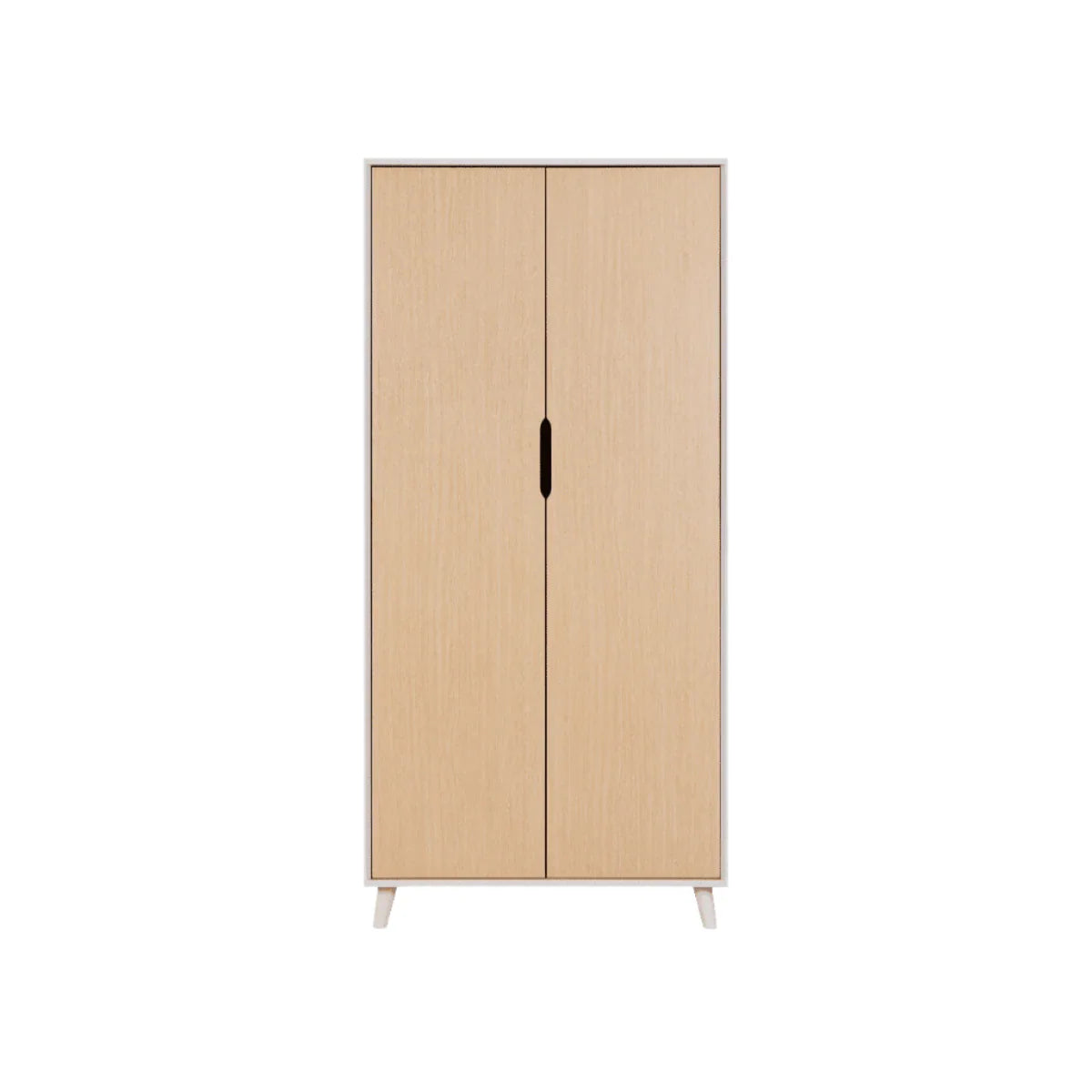 Tutti Bambini Fika Mini 3 Piece Nursery Furniture Set with Cot Bed, Dresser & Wardrobe - White Sand & Light Oak