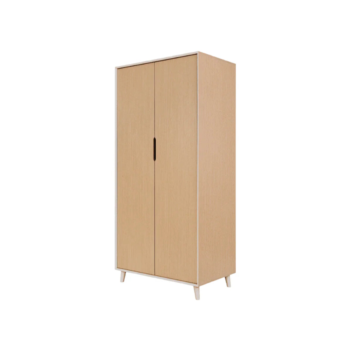 Tutti Bambini Fika Mini 3 Piece Nursery Furniture Set with Cot Bed, Dresser & Wardrobe - White Sand & Light Oak