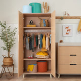 Tutti Bambini Fika Mini 3 Piece Nursery Furniture Set with Cot Bed, Dresser & Wardrobe - White Sand & Light Oak