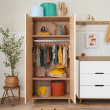 Tutti Bambini Fika Mini 3 Piece Nursery Furniture Set with Cot Bed, Dresser & Wardrobe - White & Light Oak