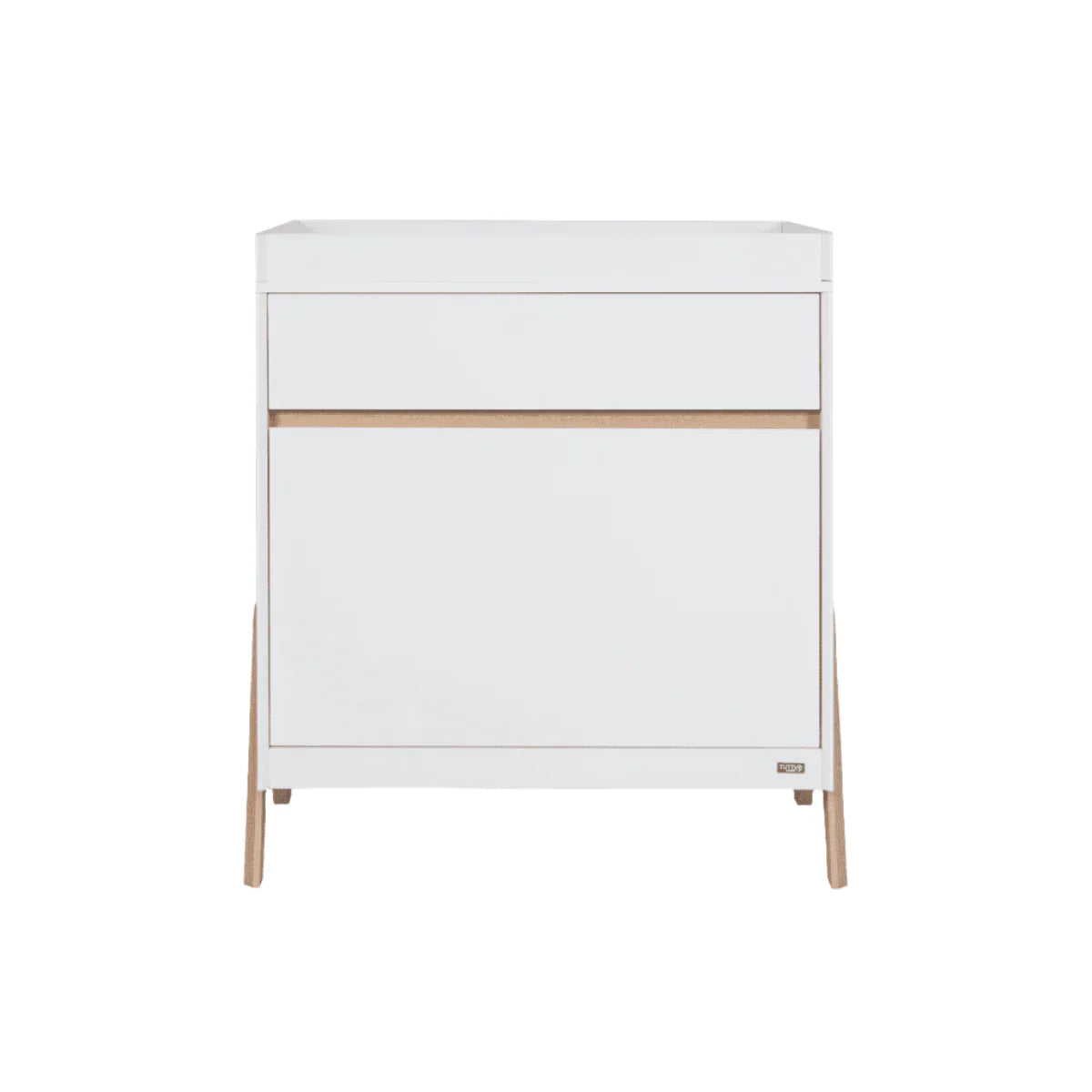 Tutti Bambini Fuori 3 Piece Nursery Furniture Set with Cot Bed, Dresser & Wardrobe - White / Light Oak