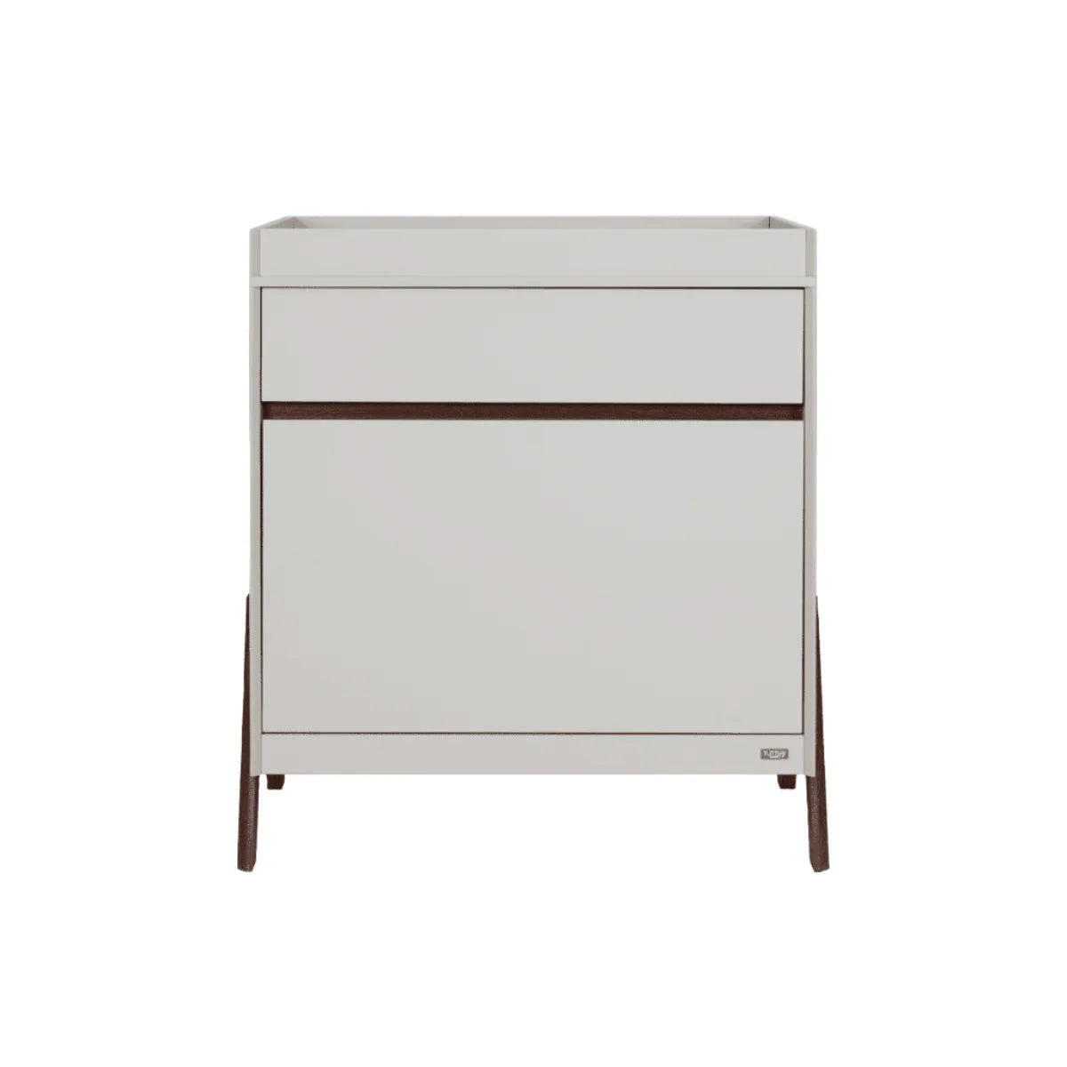 Tutti Bambini Fuori Mini 3 Piece Nursery Furniture Set with Cot Bed, Dresser & Wardrobe - White Sand / Warm Walnut