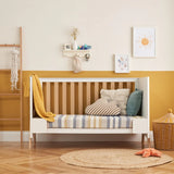 Tutti Bambini Fuori 3 Piece Nursery Furniture Set with Cot Bed, Dresser & Wardrobe - White / Light Oak