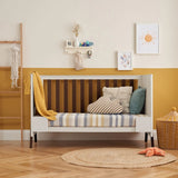 Tutti Bambini Fuori 2 Piece Nursery Furniture Set with Cot Bed & Dresser - White Sand / Warm Walnut