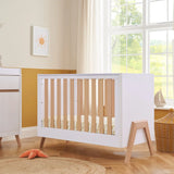 Tutti Bambini Fuori Mini 3 Piece Nursery Furniture Set with Cot Bed, Dresser & Wardrobe - White / Light Oak