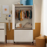 Tutti Bambini Fuori Mini 3 Piece Nursery Furniture Set with Cot Bed, Dresser & Wardrobe - White Sand / Warm Walnut
