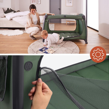Hauck Play N Relax Centre Travel Cot - Olive Green 6
