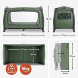 Hauck Play N Relax Centre Travel Cot - Olive Green 7