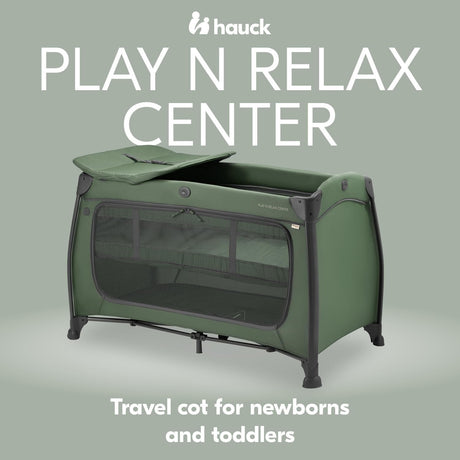 Hauck Play N Relax Centre Travel Cot - Olive Green 9