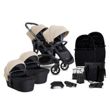 iCandy Orange 4 Complete Twin Pushchair Bundle with Accessories - Latte
