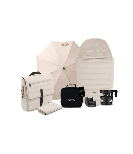 iCandy Peach 8 Editions Complete Bundle with Cocoon 360 and ISOFIX Base - Biscotti/Sandstone
