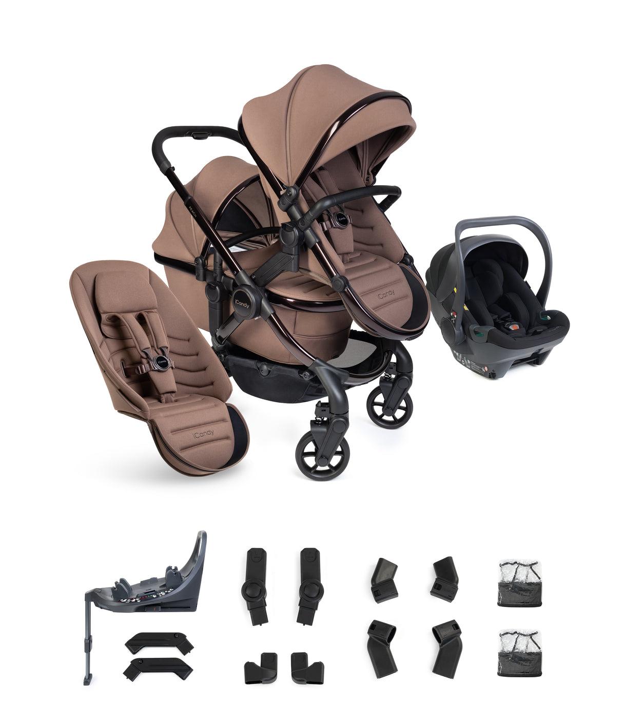 iCandy Peach 8 Editions Complete Double Bundle with Cocoon 360 and ISOFIX Base - Coco