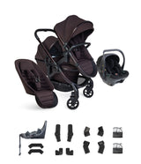 iCandy Peach 8 Editions Complete Double Bundle with Cocoon 360 and ISOFIX Base - Coffee Bean