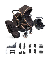 iCandy Peach 8 Editions Complete Double Bundle with Cocoon 360 and ISOFIX Base - Pecan