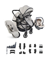 iCandy Peach 8 Complete Double Bundle with Cocoon 360 and ISOFIX Base - Taupe