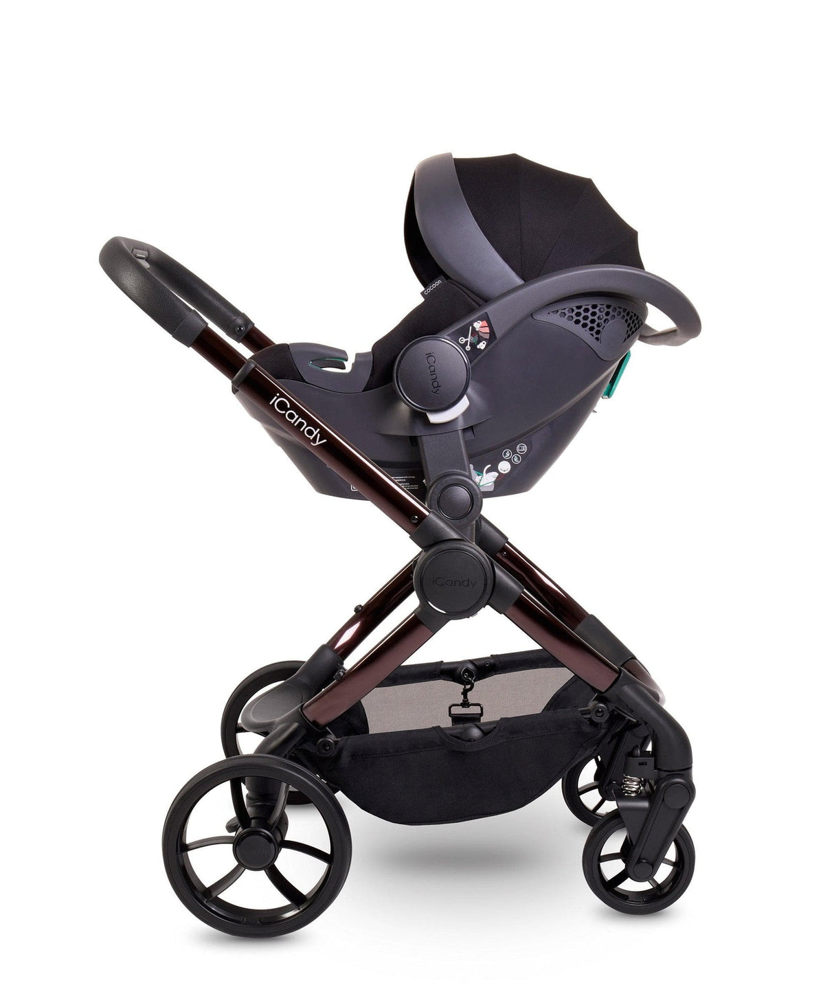 iCandy Peach 7 Complete Travel System with Cybex Cloud T and ISOFIX Base - Dark Grey