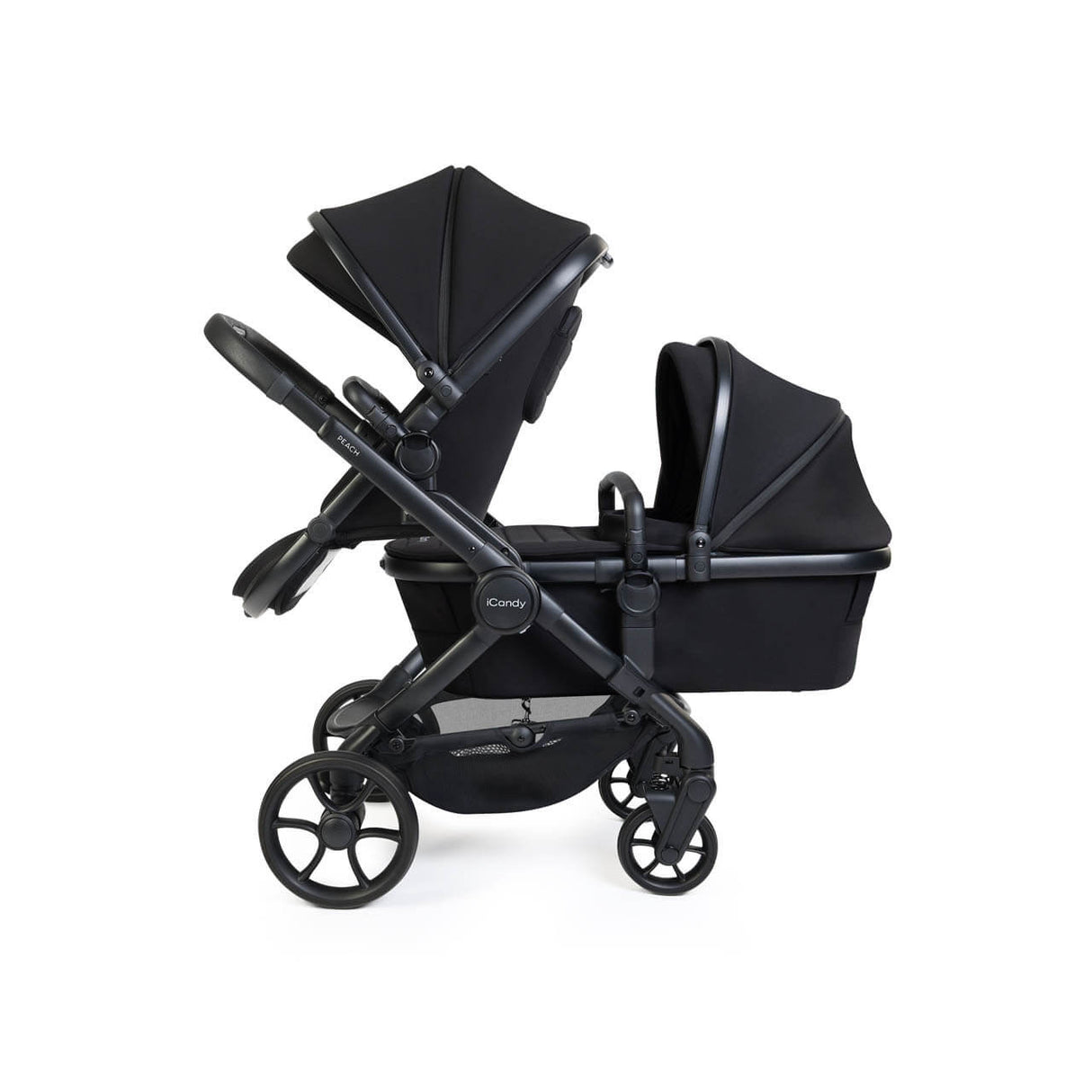 iCandy Peach 8 Complete Double Bundle with Cocoon 360 and ISOFIX Base - Black
