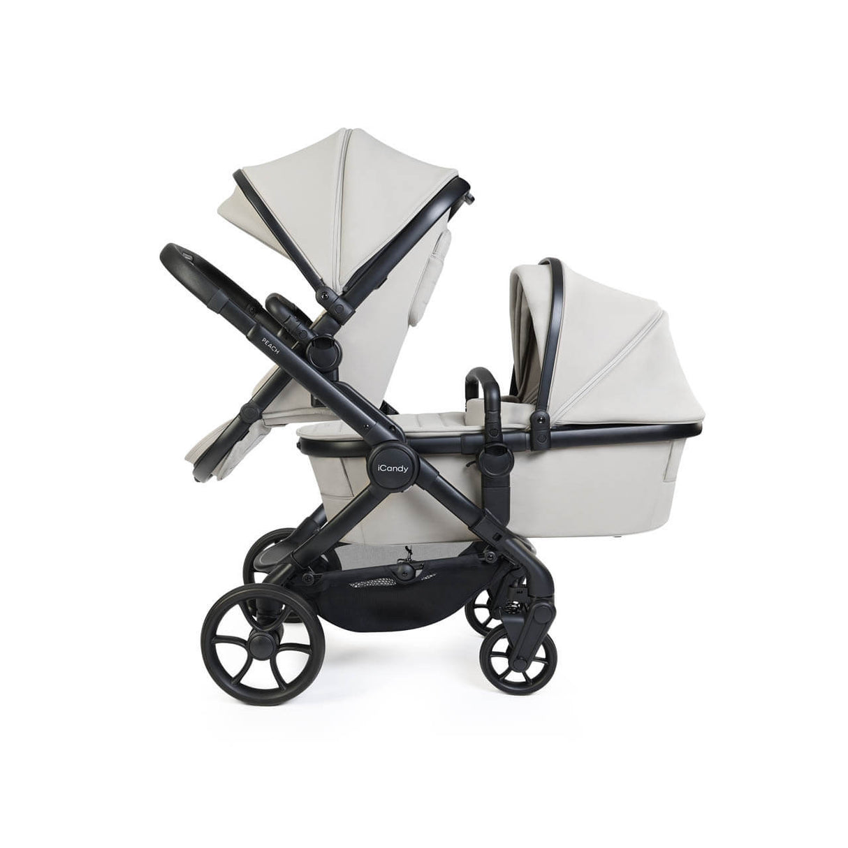 iCandy Peach 8 Complete Double Bundle with Cocoon 360 and ISOFIX Base - Taupe